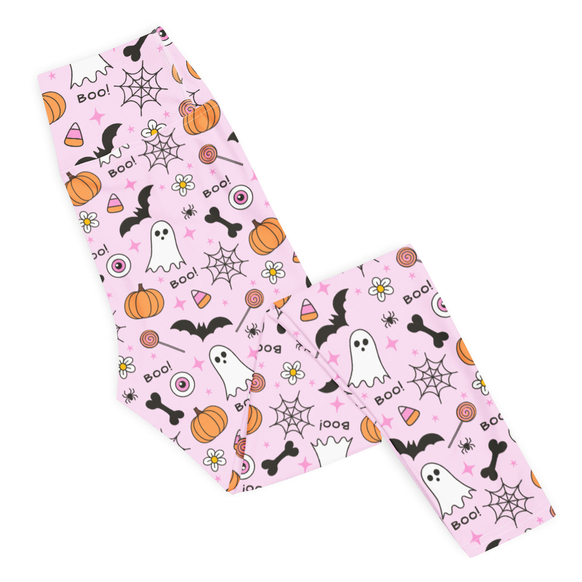Women's Pink Cute Halloween Buttery Soft Yoga Leggings - Quick Drying, High Waisted Comfort