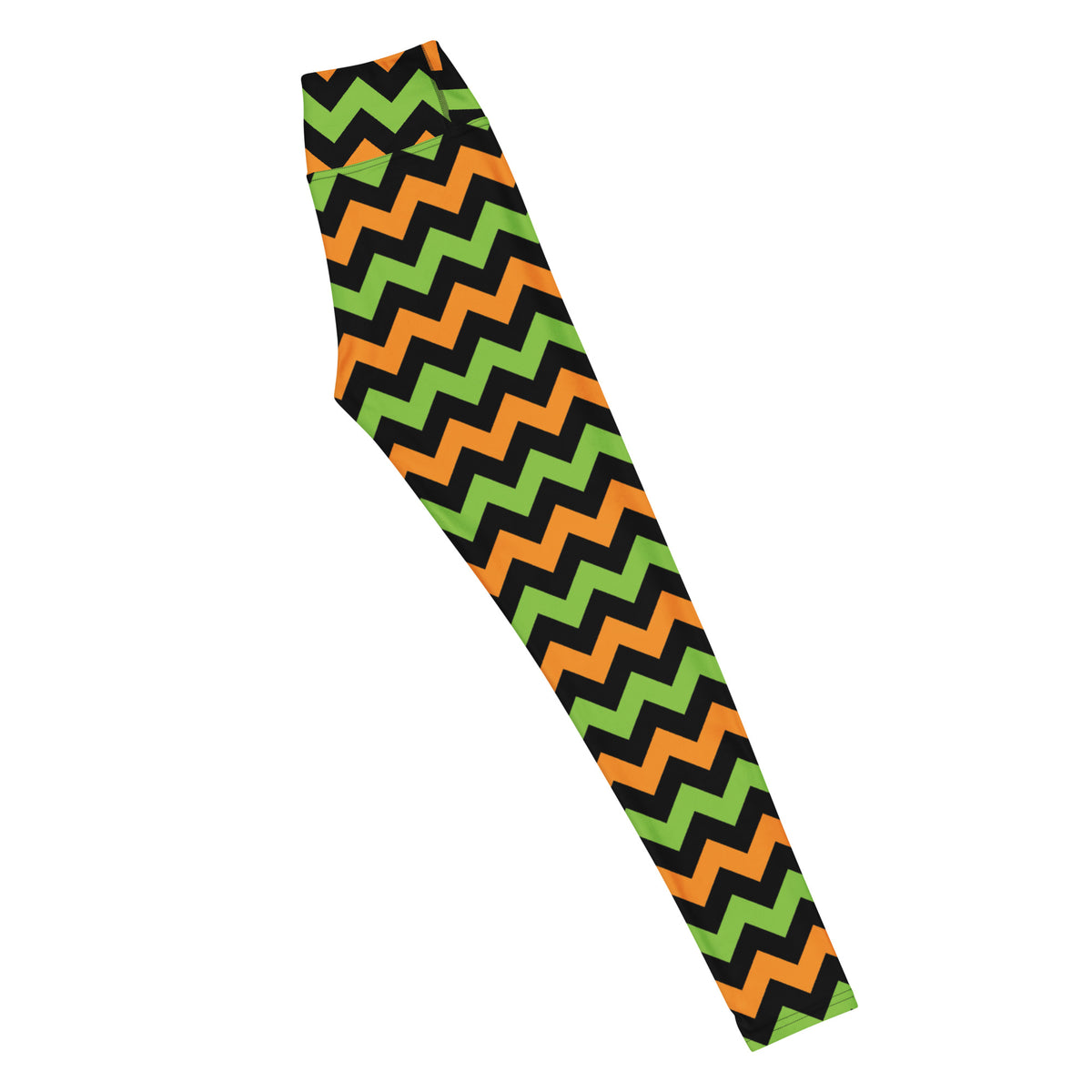 Women's Orange & Green Chevron Halloween Buttery Soft Yoga Leggings - Quick Drying, High Waisted Comfort