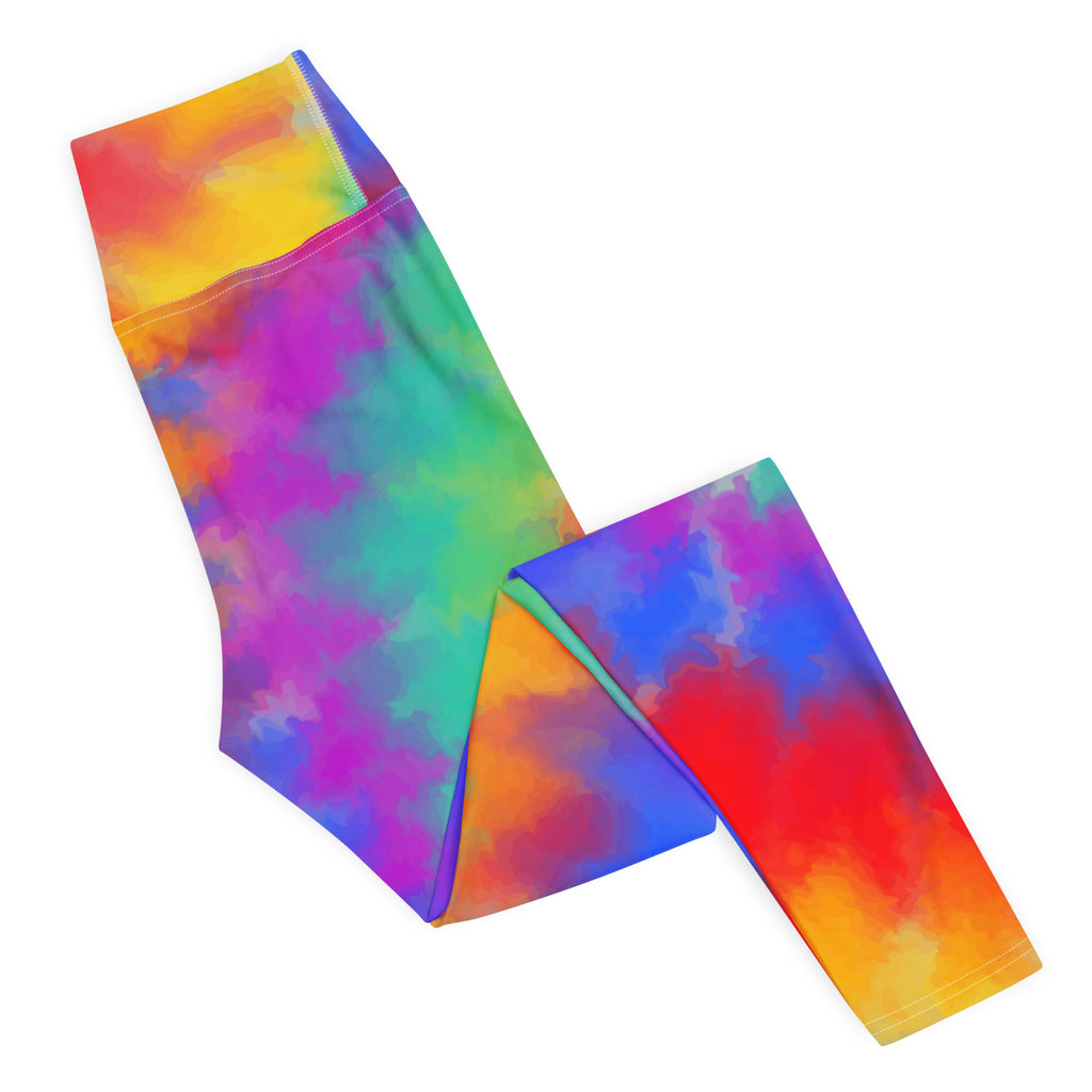Women's Rainbow Tie Dye Buttery Soft Yoga Leggings - Quick Drying, High Waisted Comfort