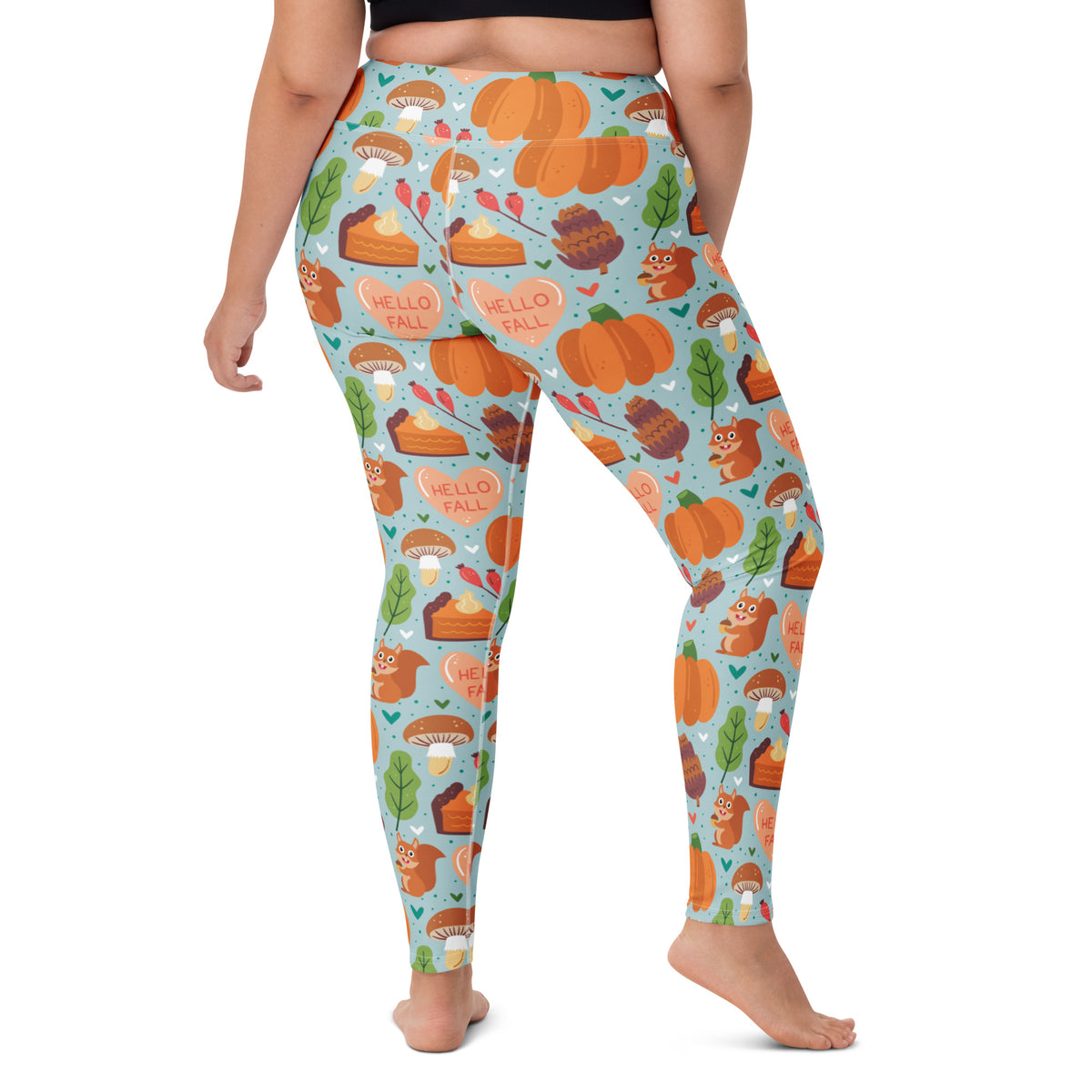 Women's Hello Fall Pumpkin Buttery Soft Yoga Leggings - Quick Drying, High Waisted Comfort