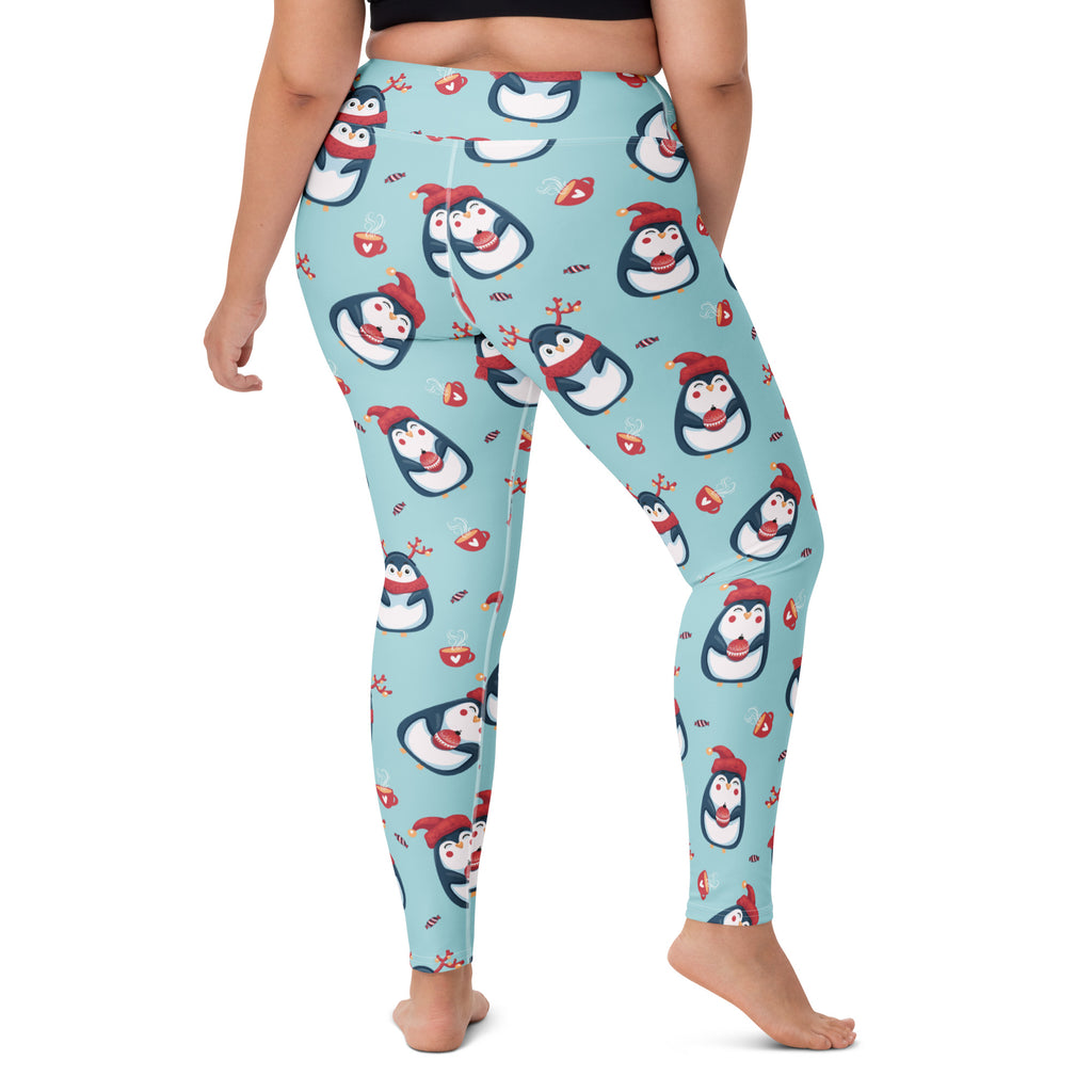 Women's Christmas Penguin Buttery Soft Yoga Leggings - Quick Drying, High Waisted Comfort