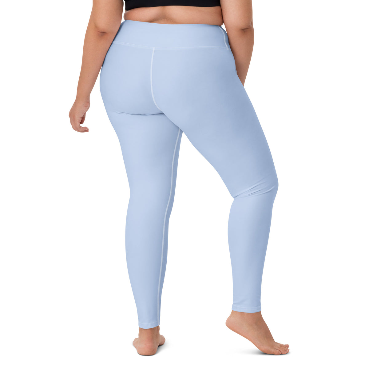 Women's Light Blue Buttery Soft Yoga Leggings - Quick Drying, High Waisted Comfort