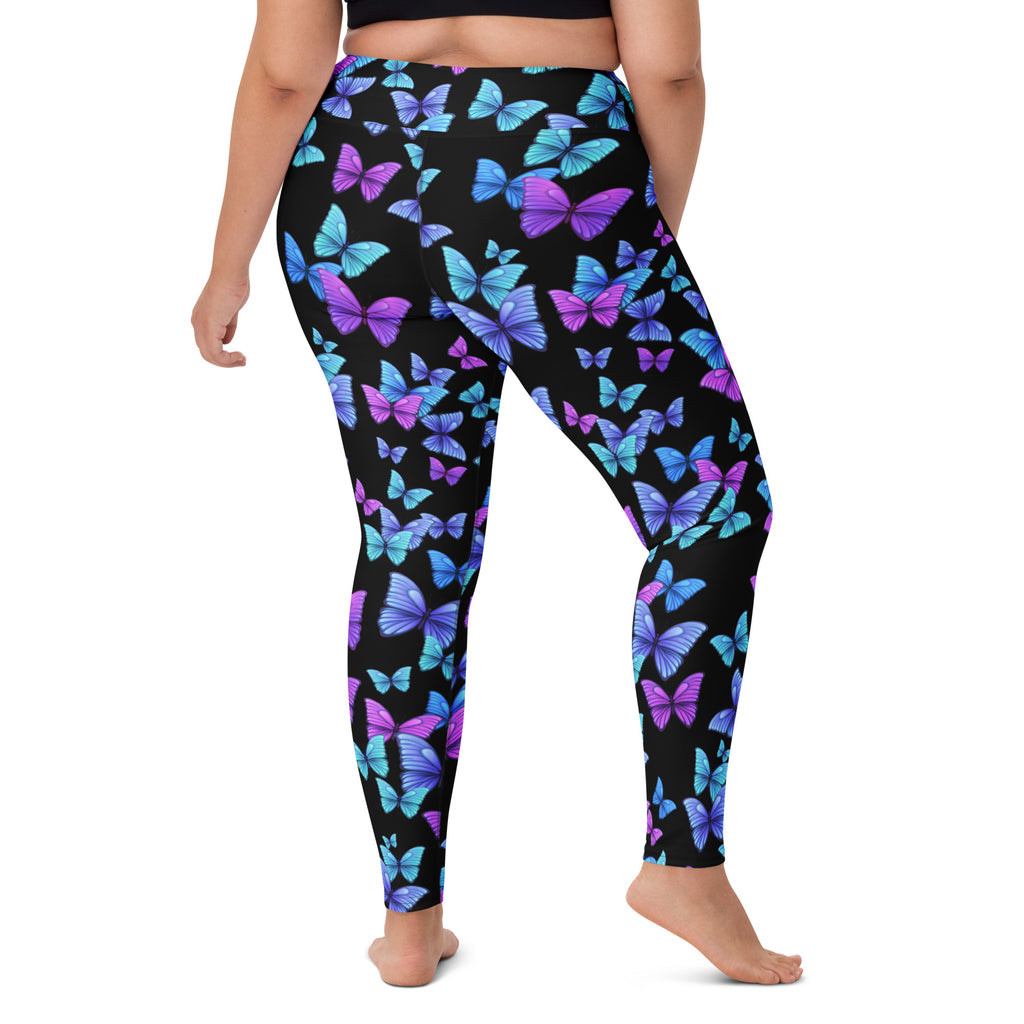Women's Vibrant Butterfly Yoga Leggings - Quick Drying, High Waisted Buttery Soft Comfort