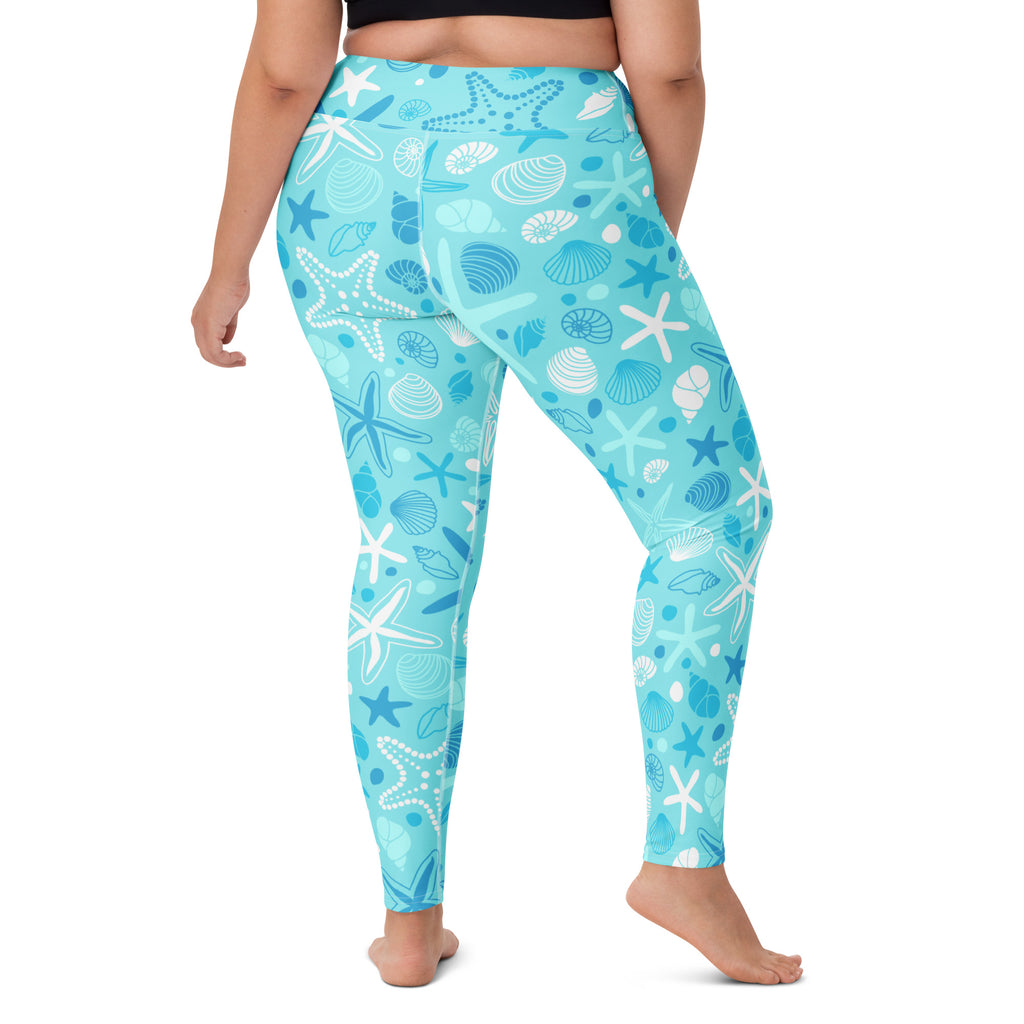 Women's Starfish & Shells Buttery Soft Yoga Leggings - Quick Drying, High Waisted Comfort