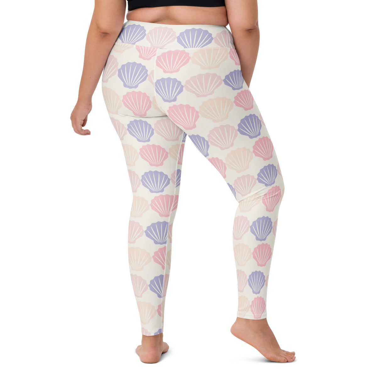 Women's Pastel Seashell Buttery Soft Yoga Leggings - Quick Drying, High Waisted Comfort