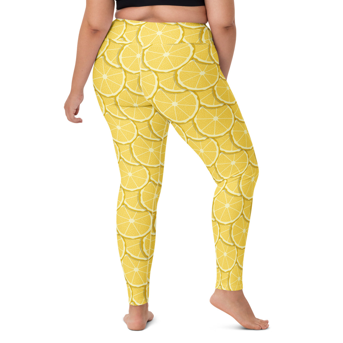 Women's Lemon Slice Buttery Soft Yoga Leggings - Quick Drying, High Waisted Comfort