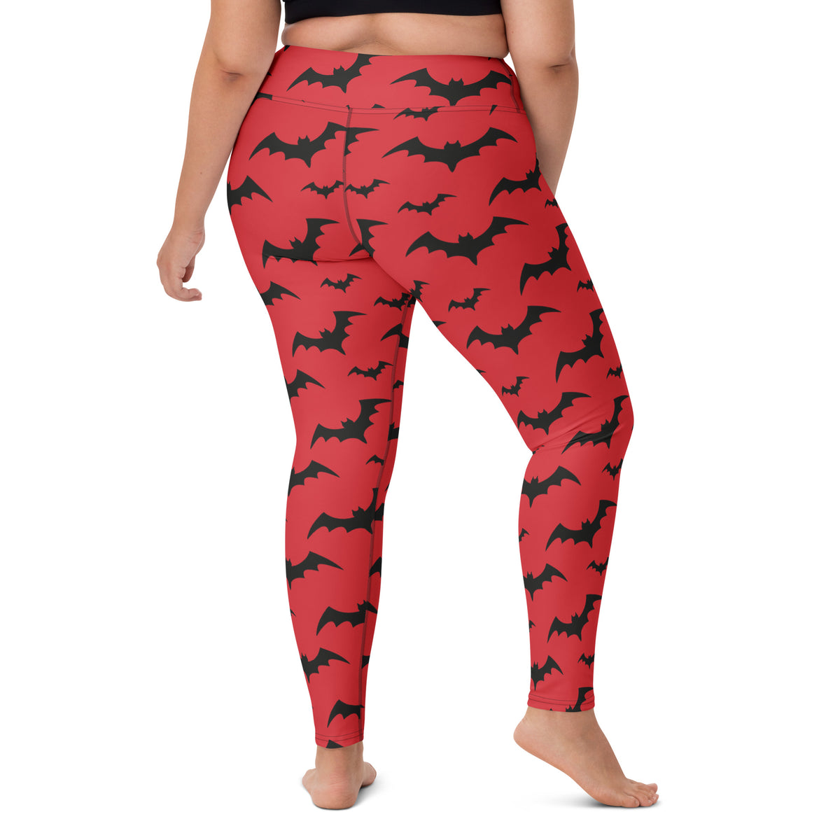 Women's Red Buttery Soft Yoga Leggings - Quick Drying, High Waisted Comfort