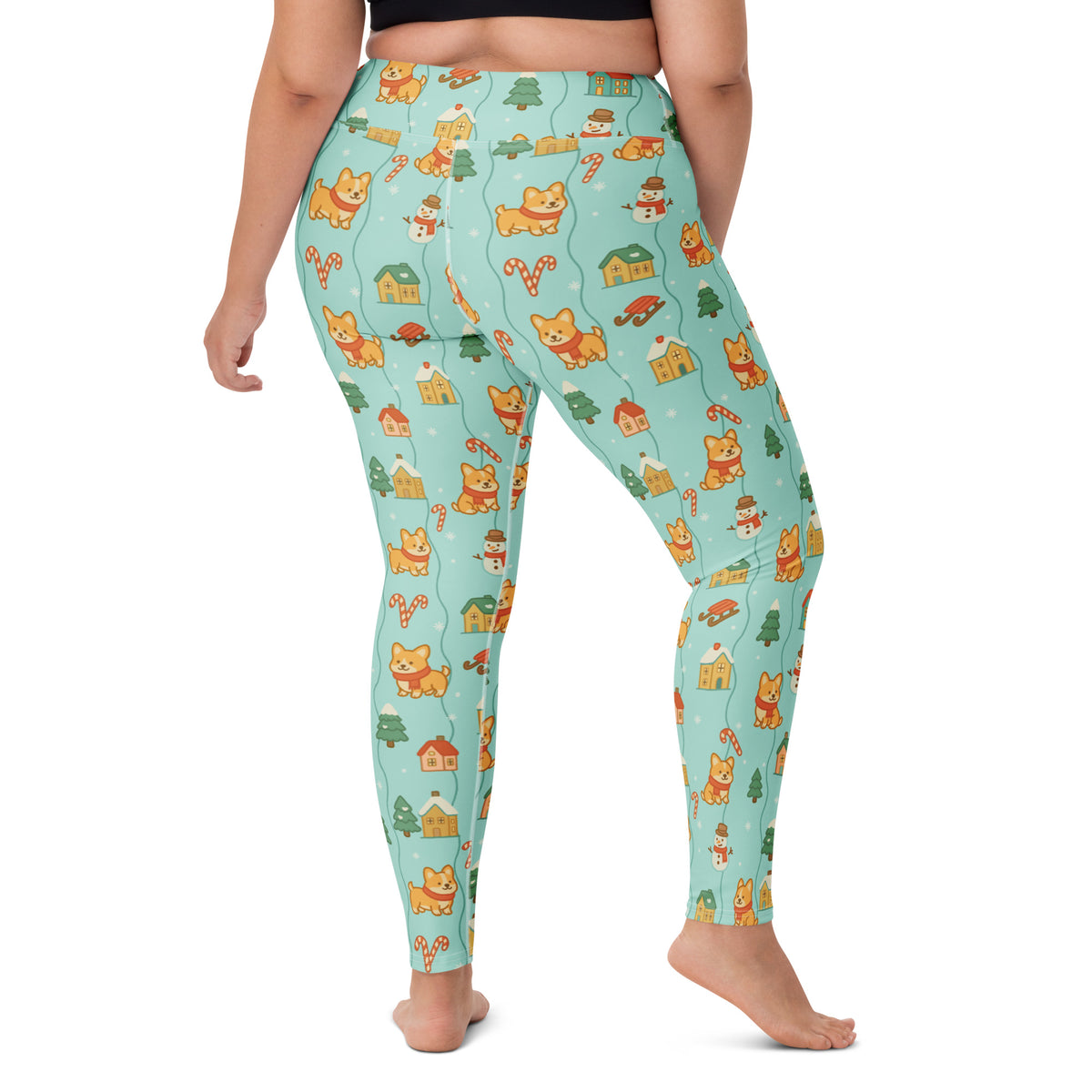 Women's Corgi Christmas Buttery Soft Yoga Leggings - Quick Drying, High Waisted Comfort