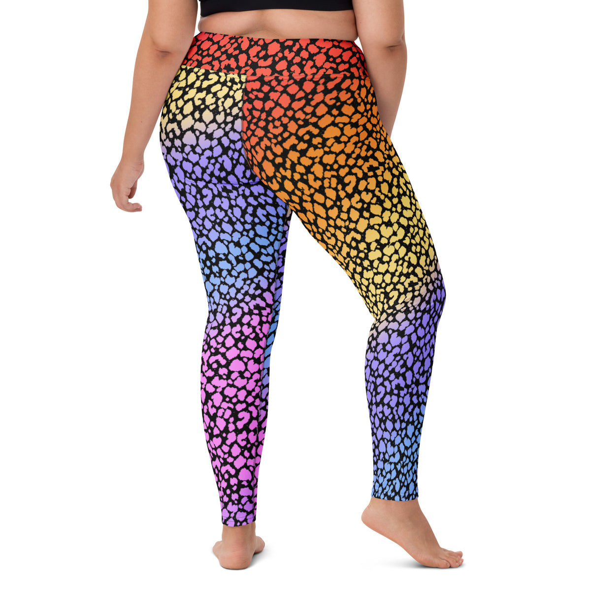 Women's Colorful Leopard Print Buttery Soft Yoga Leggings - Quick Drying, High Waisted Comfort