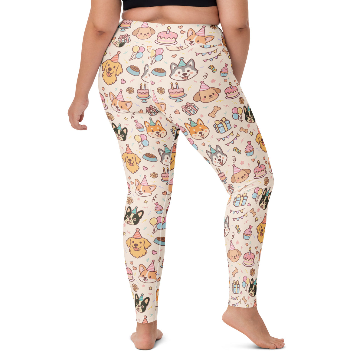 Women's Puppy Birthday Buttery Soft Yoga Leggings - Quick Drying, High Waisted Comfort