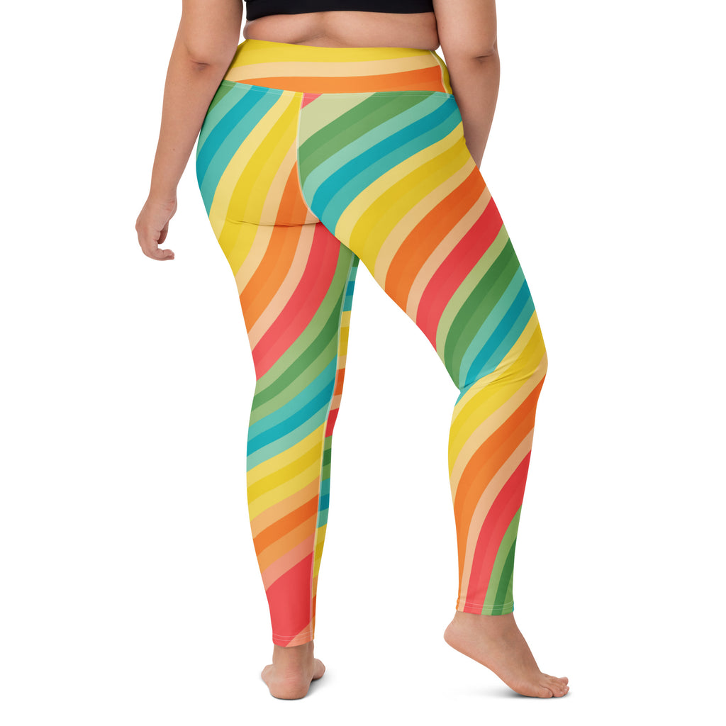 Women's Summer Beach Rainbow Buttery Soft Yoga Leggings - Quick Drying, High Waisted Comfort