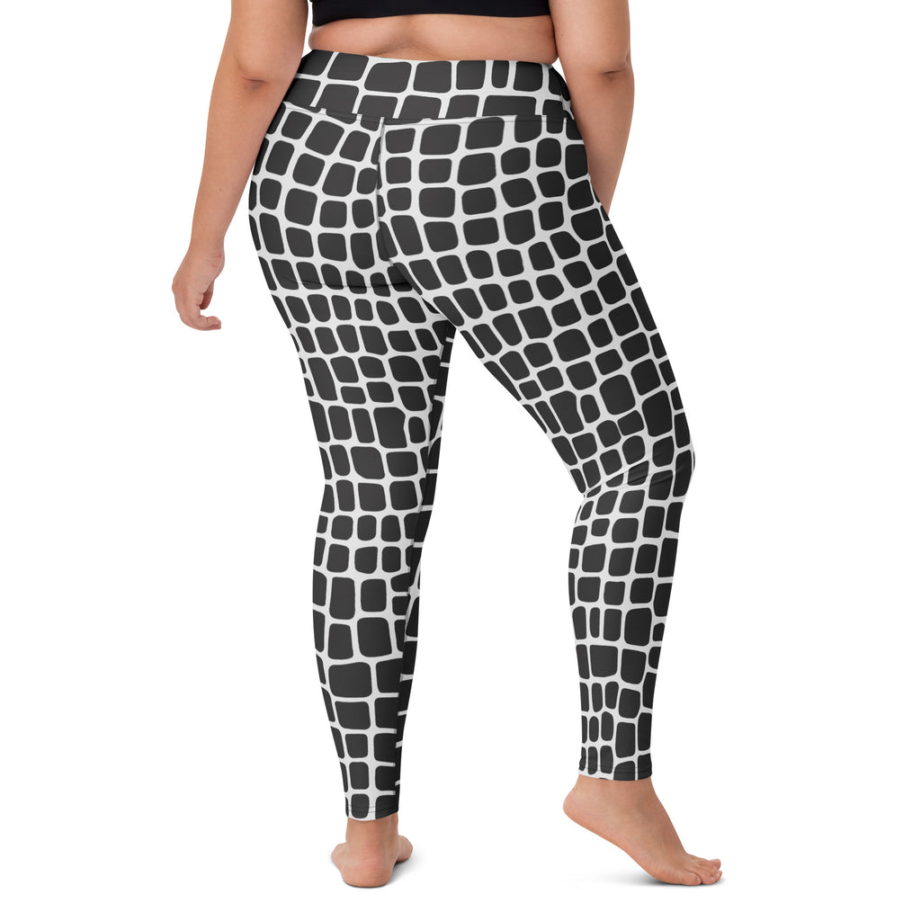 Women's Black Crocodile Buttery Soft Yoga Leggings - Quick Drying, High Waisted Comfort