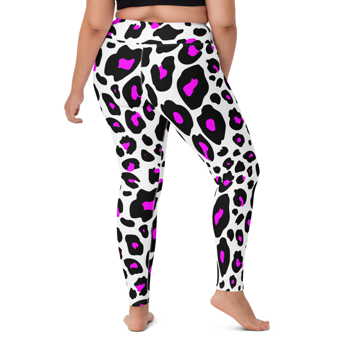 Women's Purple Leopard Print Buttery Soft Yoga Leggings - Quick Drying, High Waisted Comfort