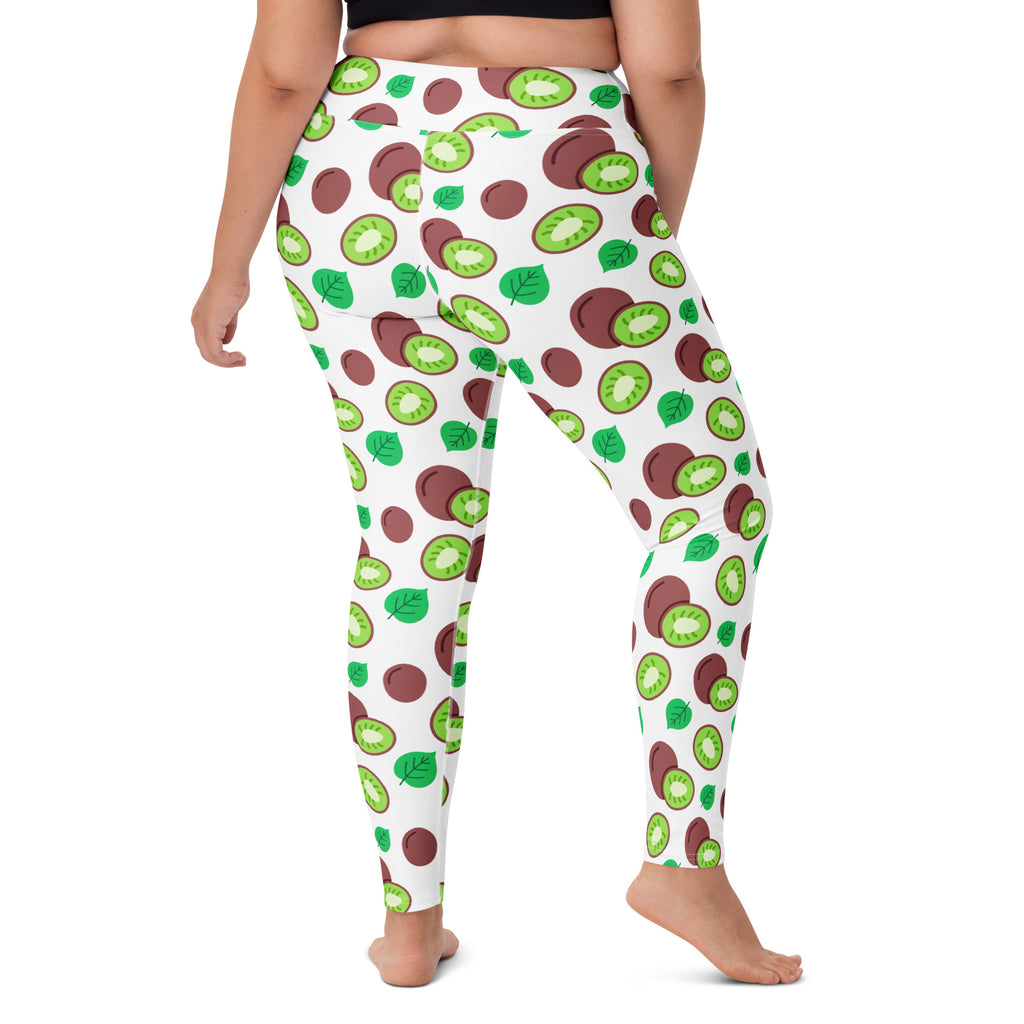 Women's Kiwi Fruit Buttery Soft Yoga Leggings - Quick Drying, High Waisted Comfort