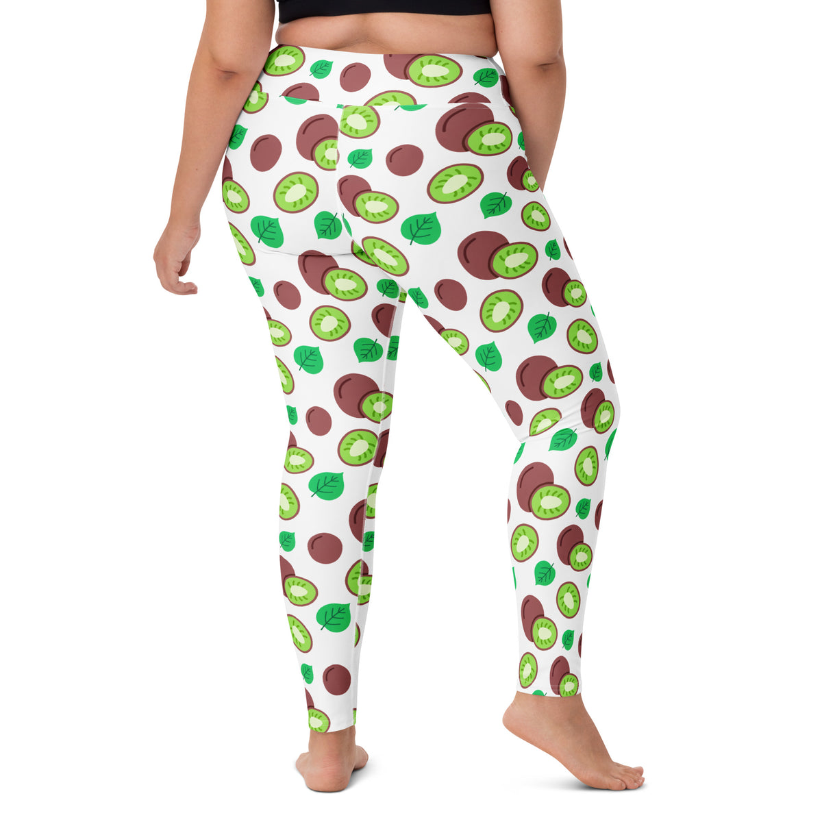 Women's Kiwi Fruit Buttery Soft Yoga Leggings - Quick Drying, High Waisted Comfort