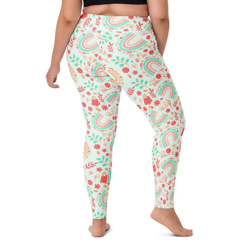 Women's Boho Floral Buttery Soft Yoga Leggings - Quick Drying, High Waisted Comfort