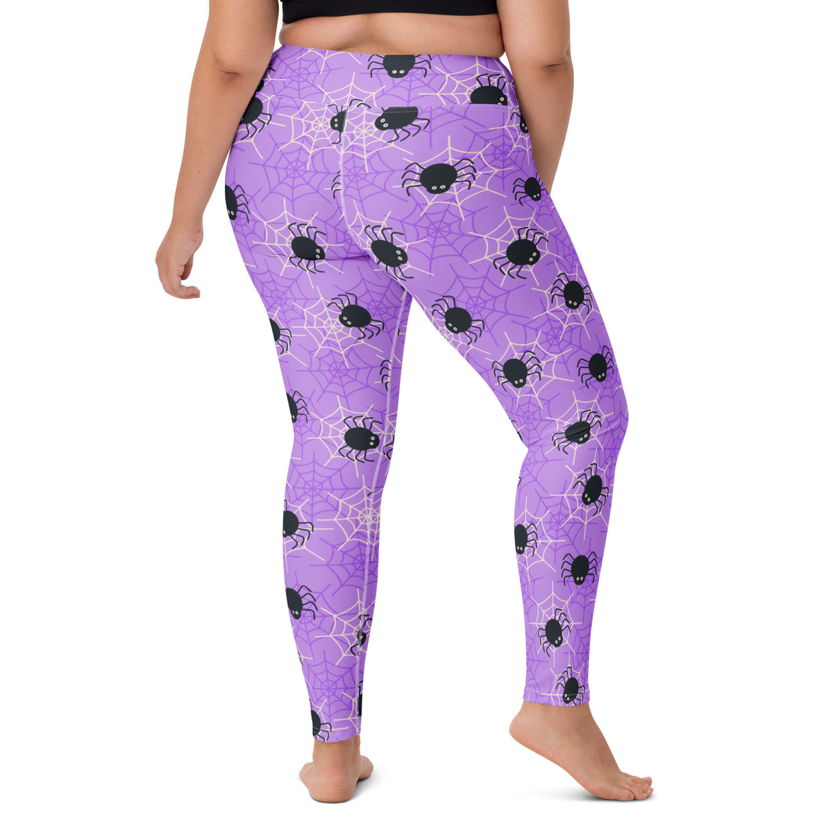 Women's Purple Spider Halloween Buttery Soft Yoga Leggings - Quick Drying, High Waisted Comfort