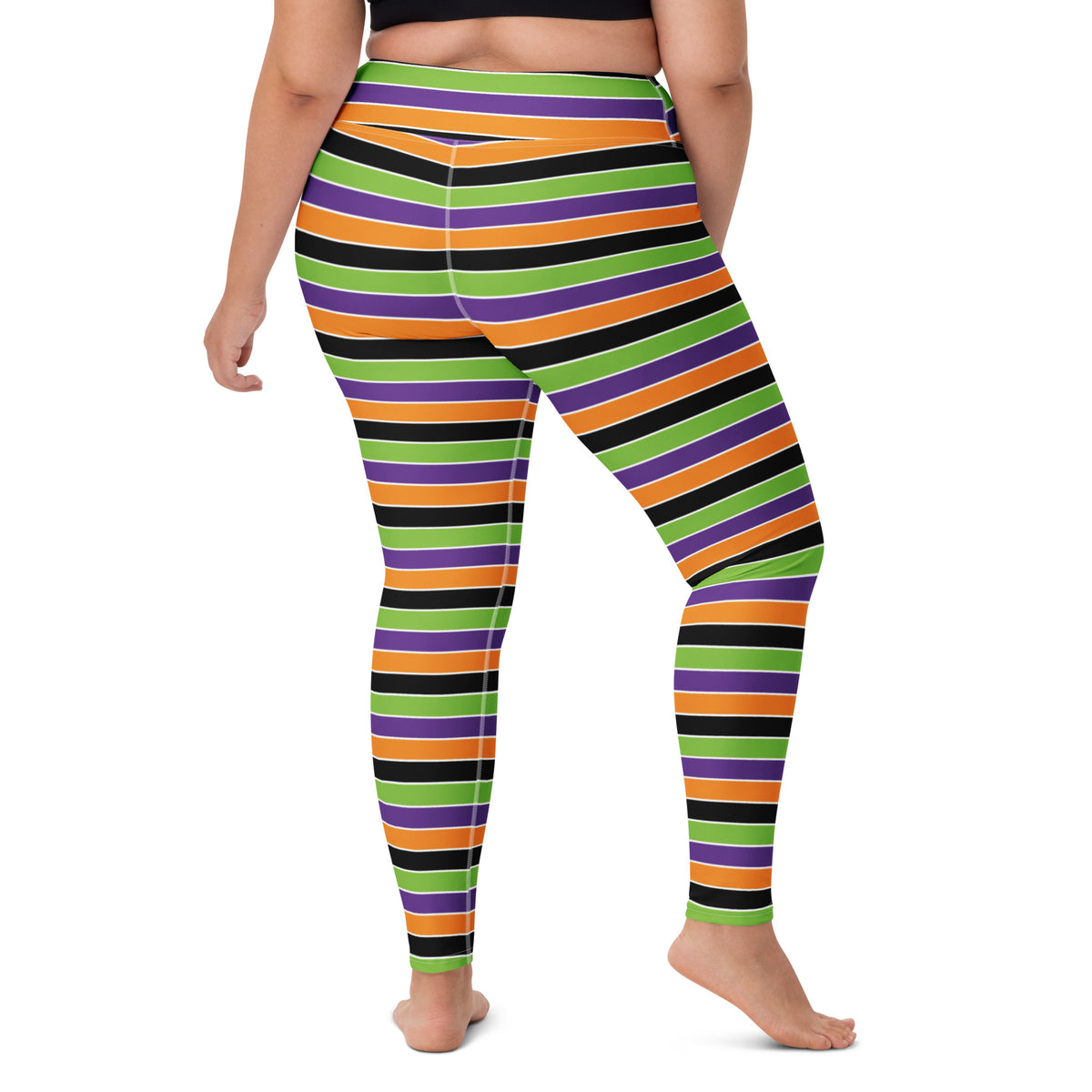 Women's Halloween Striped Buttery Soft Yoga Leggings - Quick Drying, High Waisted Comfort