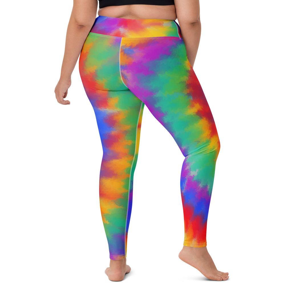 Women's Rainbow Tie Dye Buttery Soft Yoga Leggings - Quick Drying, High Waisted Comfort