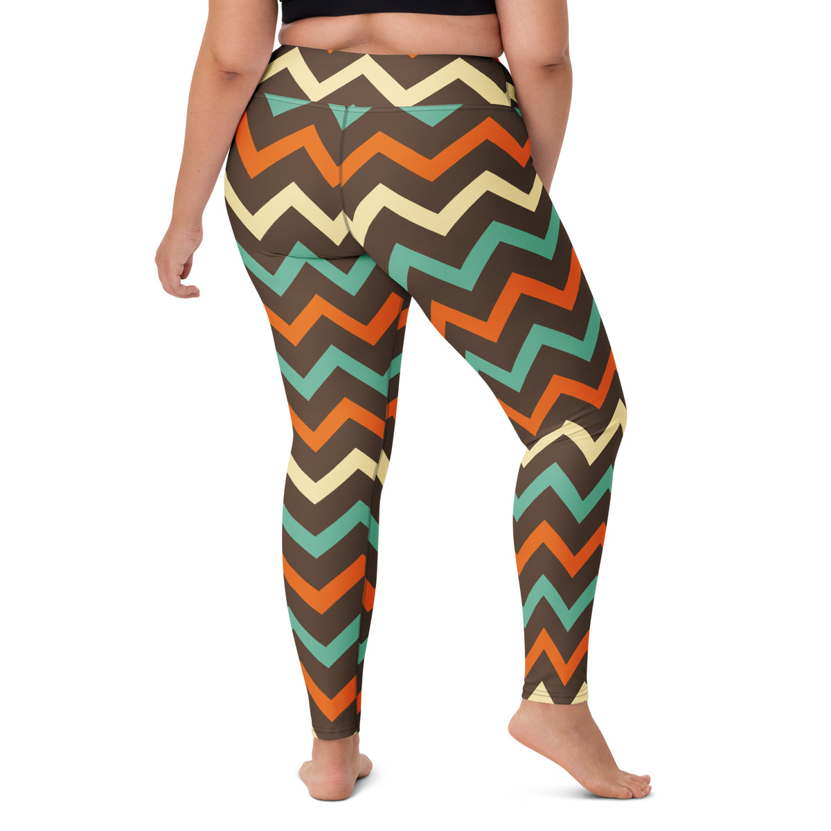 Women's Retro Chevron Buttery Soft Yoga Leggings - Quick Drying, High Waisted Comfort