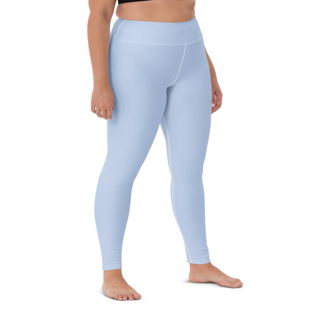 Women's Light Blue Buttery Soft Yoga Leggings - Quick Drying, High Waisted Comfort