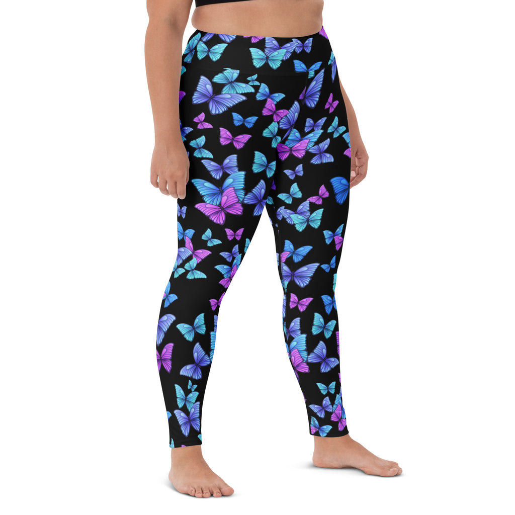 Women's Vibrant Butterfly Yoga Leggings - Quick Drying, High Waisted Buttery Soft Comfort