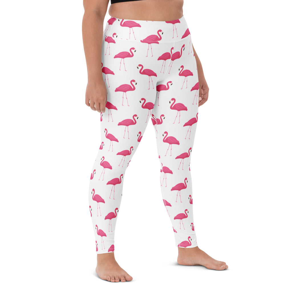 Women's Pink Flamingo Buttery Soft Yoga Leggings - Quick Drying, High Waisted Comfort