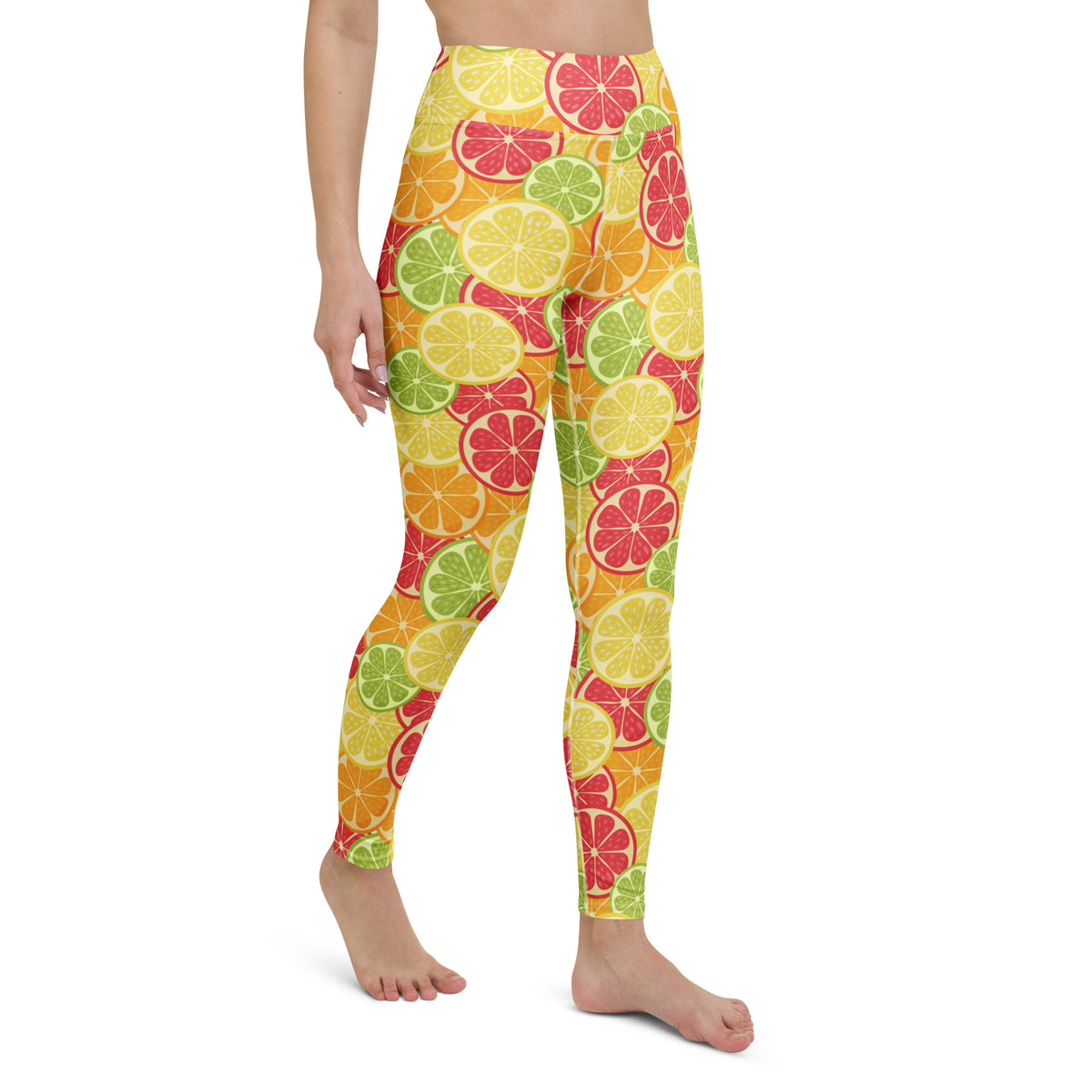 Women's Citrus Fruit Buttery Soft Yoga Leggings - Quick Drying, High Waisted Comfort
