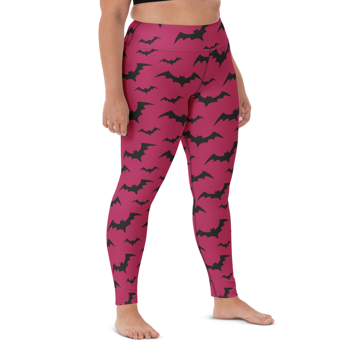 Women's Dark Pink Buttery Soft Yoga Leggings - Quick Drying, High Waisted Comfort