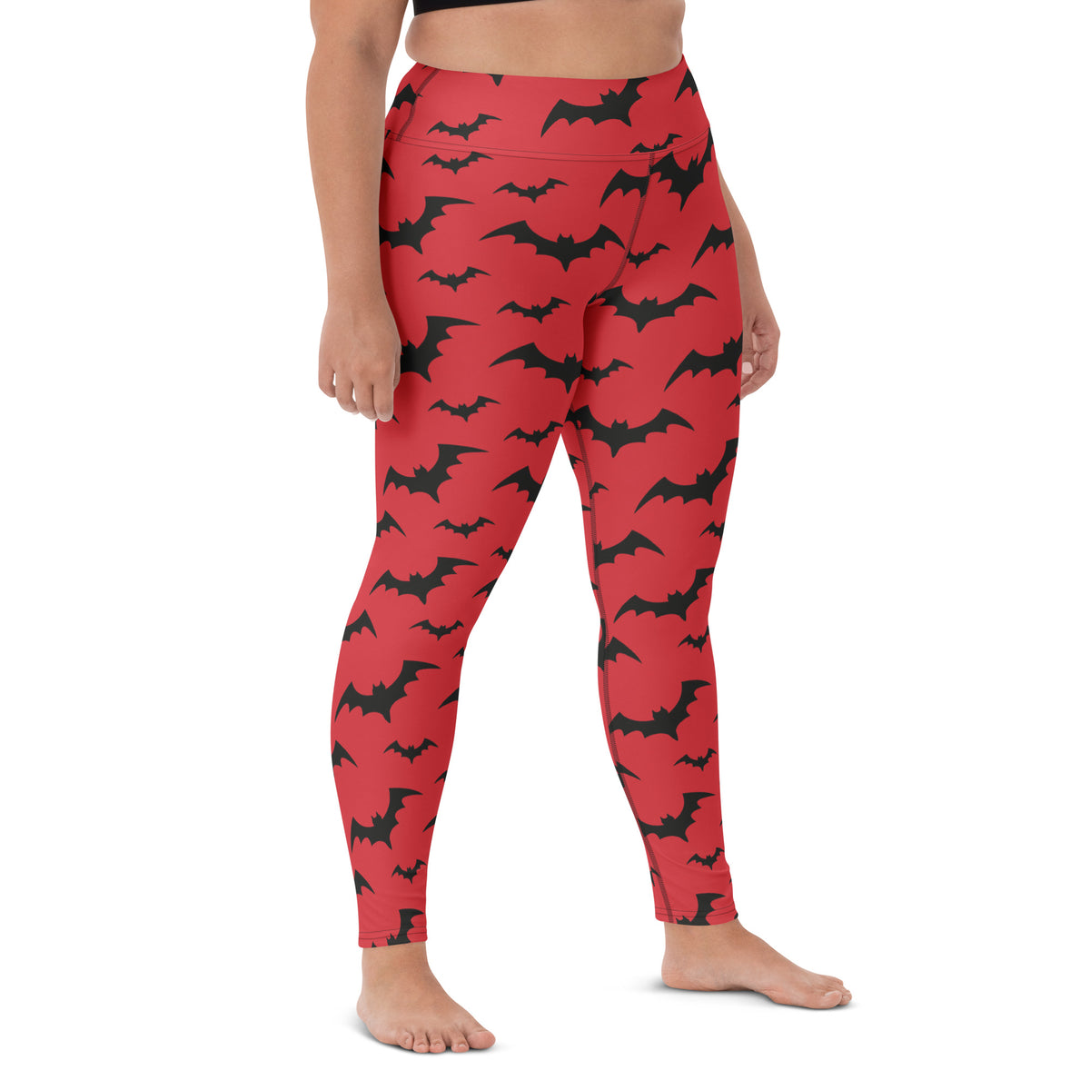 Women's Red Buttery Soft Yoga Leggings - Quick Drying, High Waisted Comfort