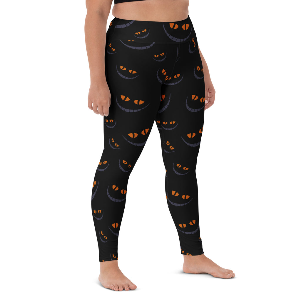 Women's Spooky Black Cat Buttery Soft Yoga Leggings - Quick Drying, High Waisted Comfort