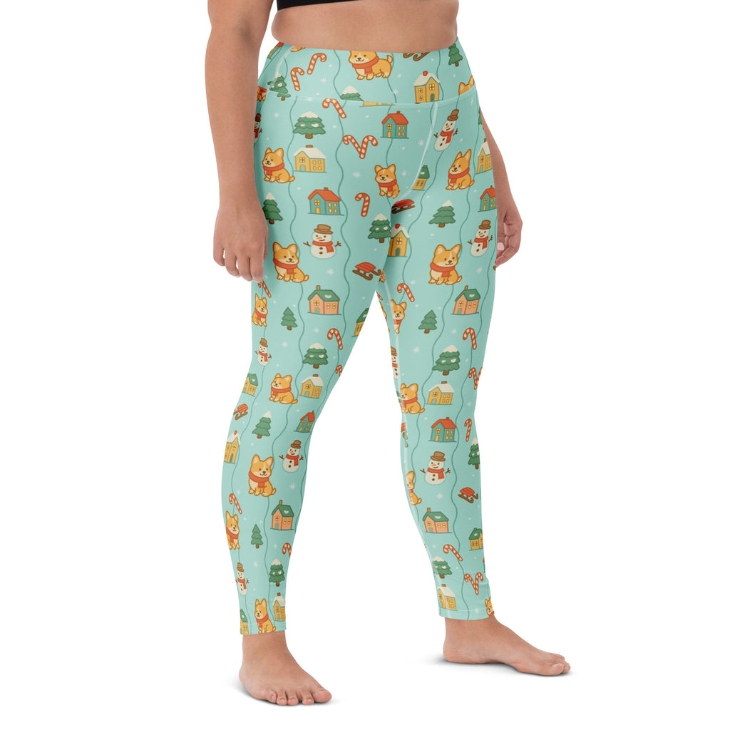 Women's Corgi Christmas Buttery Soft Yoga Leggings - Quick Drying, High Waisted Comfort