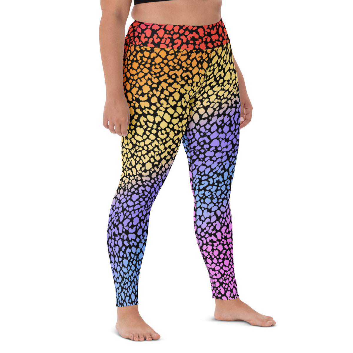 Women's Colorful Leopard Print Buttery Soft Yoga Leggings - Quick Drying, High Waisted Comfort