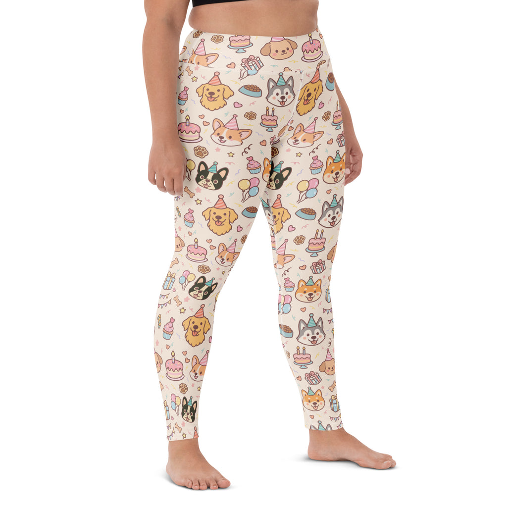 Women's Puppy Birthday Buttery Soft Yoga Leggings - Quick Drying, High Waisted Comfort