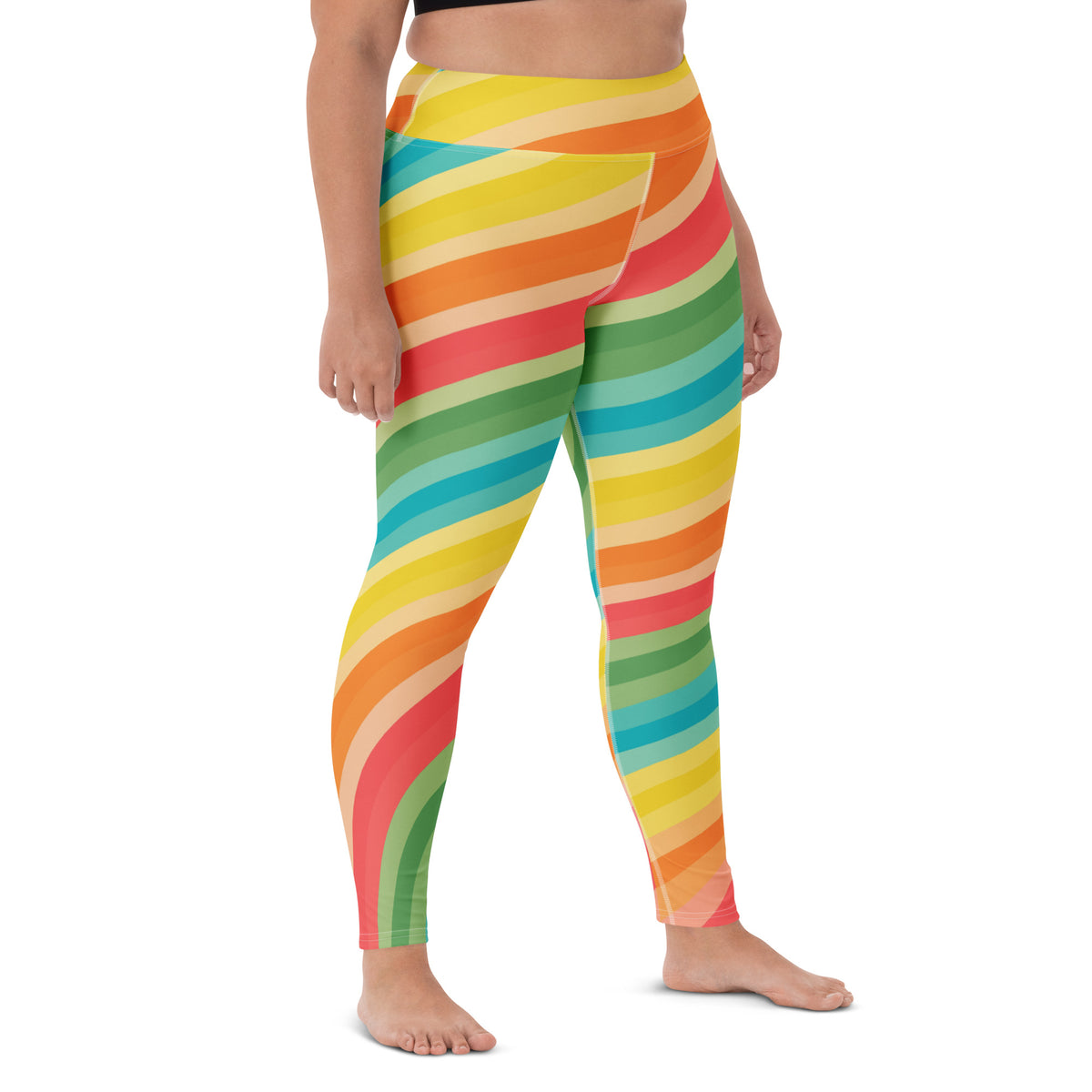 Women's Summer Beach Rainbow Buttery Soft Yoga Leggings - Quick Drying, High Waisted Comfort