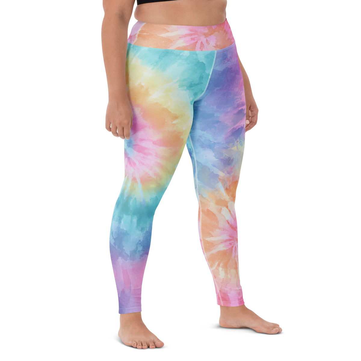 Women's Colorful Pastel Tie Dye Buttery Soft Yoga Leggings - Quick Drying, High Waisted Comfort