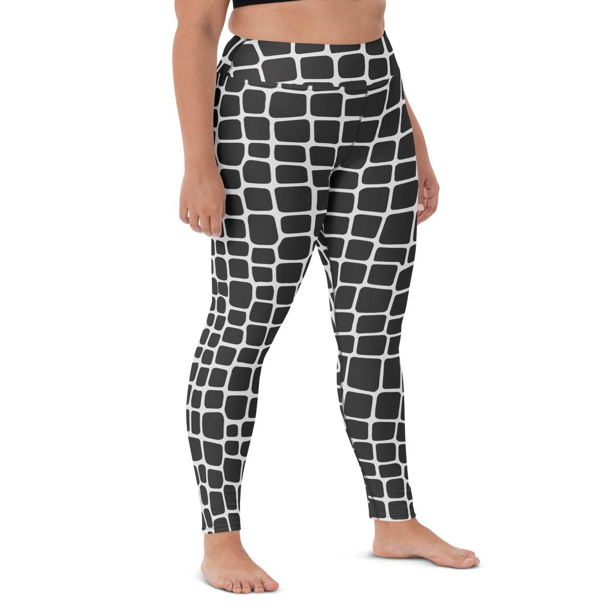 Women's Black Crocodile Buttery Soft Yoga Leggings - Quick Drying, High Waisted Comfort