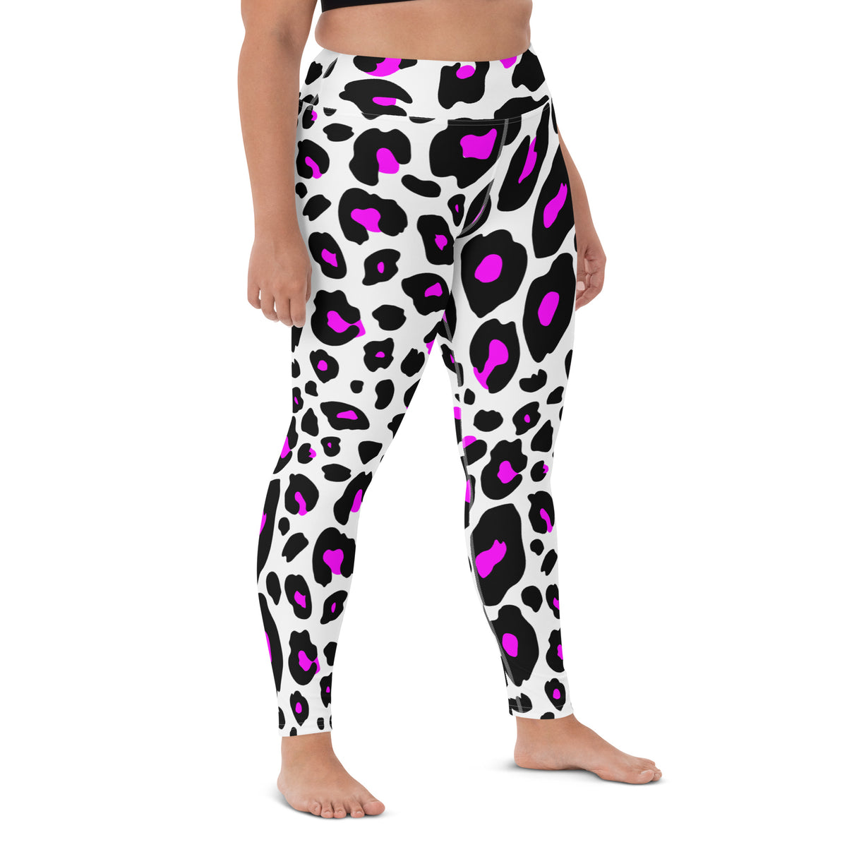 Women's Purple Leopard Print Buttery Soft Yoga Leggings - Quick Drying, High Waisted Comfort