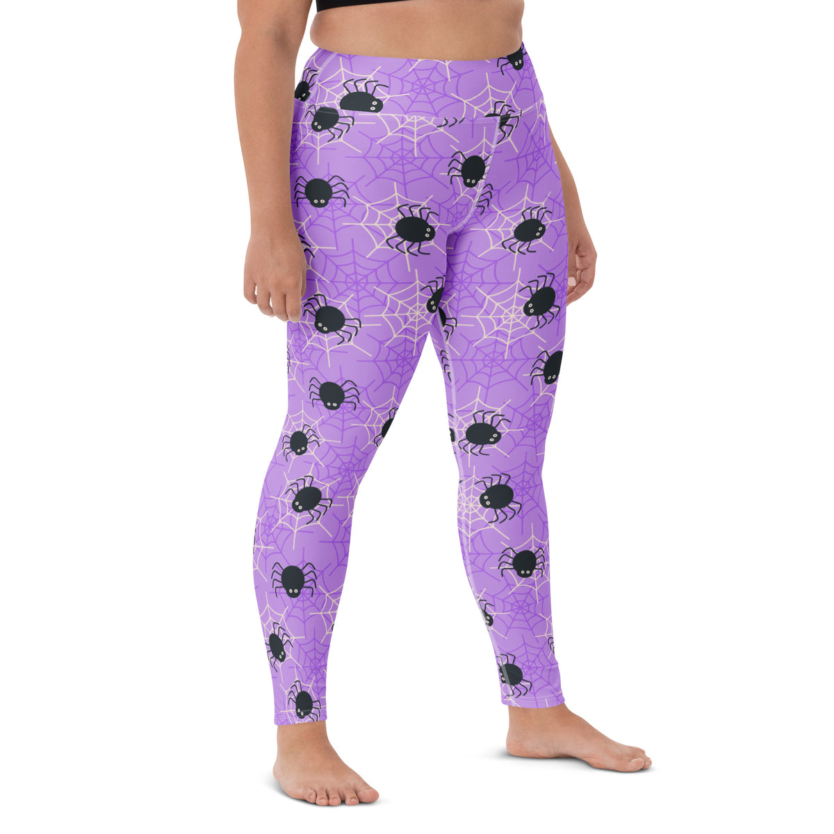 Women's Purple Spider Halloween Buttery Soft Yoga Leggings - Quick Drying, High Waisted Comfort