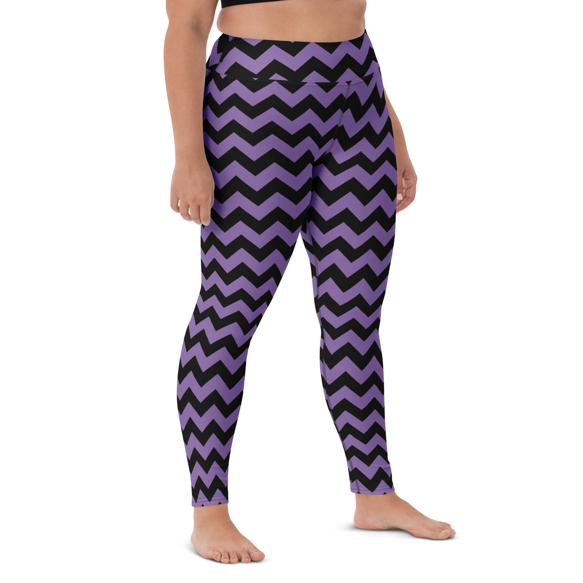 Women's Purple Chevron Halloween Buttery Soft Yoga Leggings - Quick Drying, High Waisted Comfort
