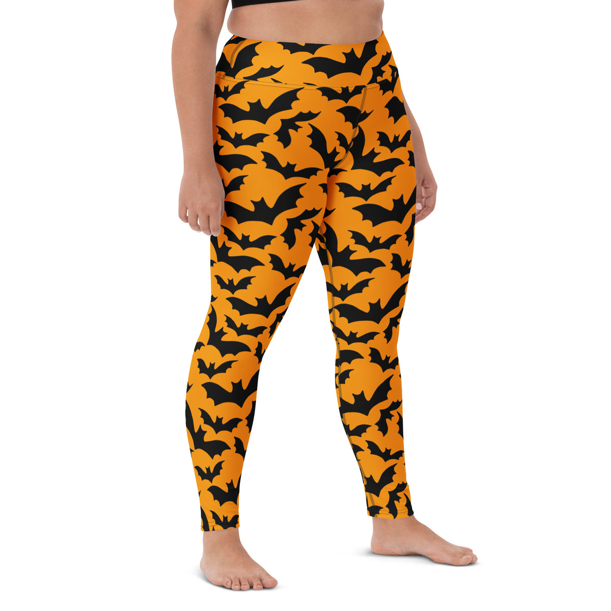 Women's Halloween Orange Bats Buttery Soft Yoga Leggings - Quick Drying, High Waisted Comfort (Copy)