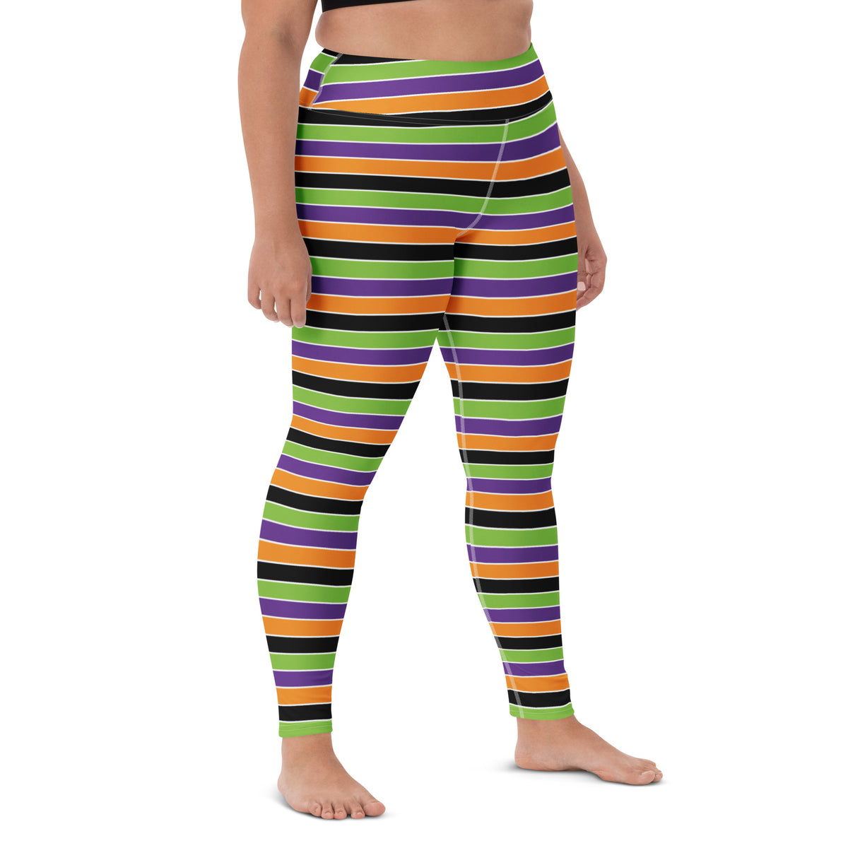Women's Halloween Striped Buttery Soft Yoga Leggings - Quick Drying, High Waisted Comfort