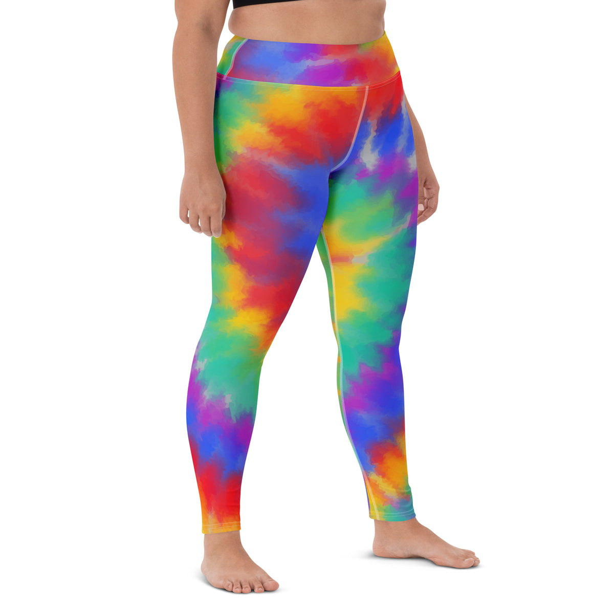 Women's Rainbow Tie Dye Buttery Soft Yoga Leggings - Quick Drying, High Waisted Comfort