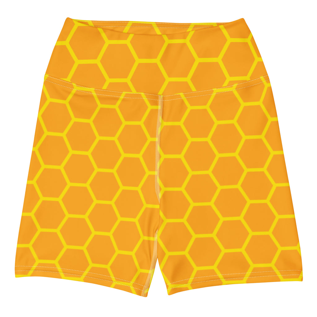 Women’s Honeycomb Yoga Shorts – High Waisted Buttery Soft Active Pants