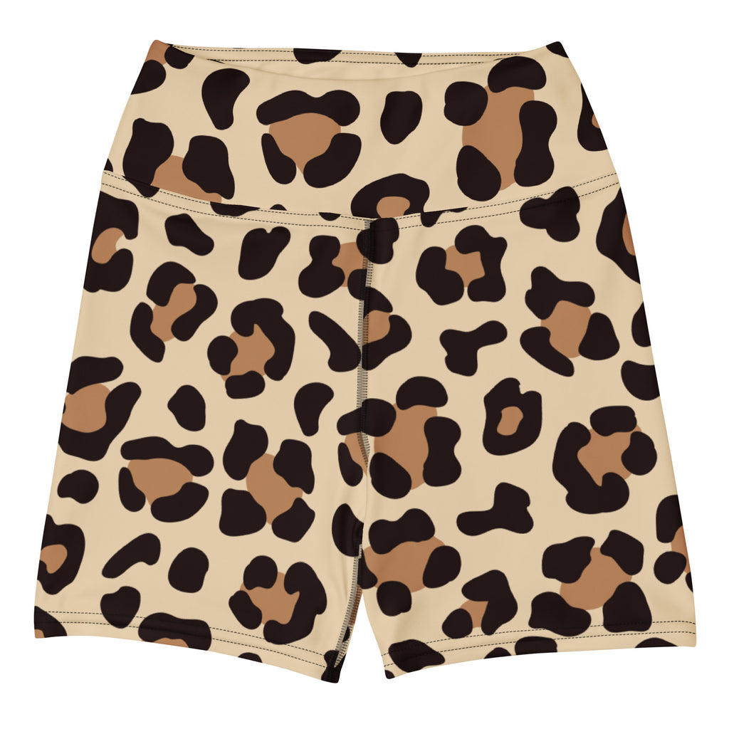 Women’s Leopard Print Yoga Shorts – High Waisted Buttery Soft Active Pants