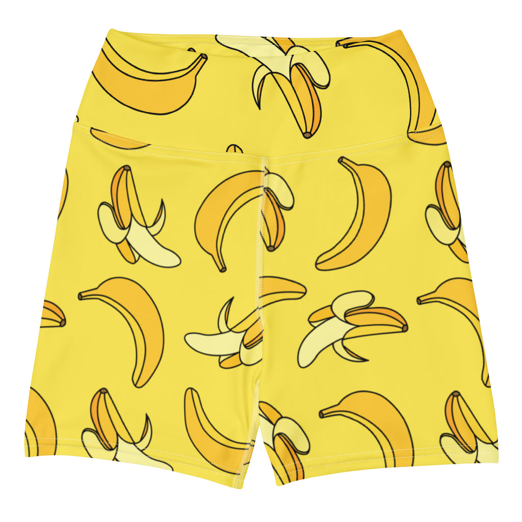 Women’s Yellow Banana Yoga Shorts – High Waisted Buttery Soft Active Pants