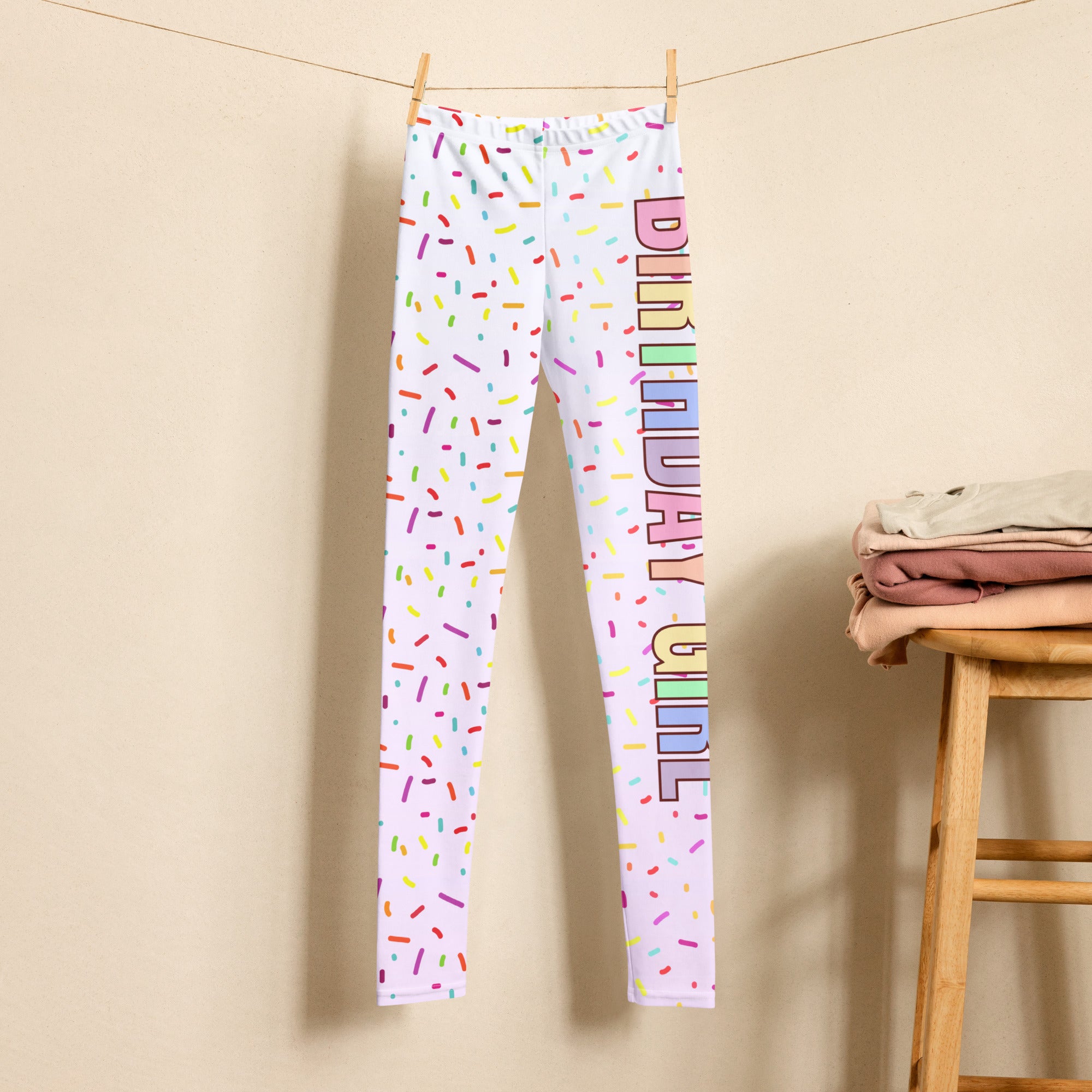 Birthday Girl Rainbow Sprinkles Buttery Soft Leggings