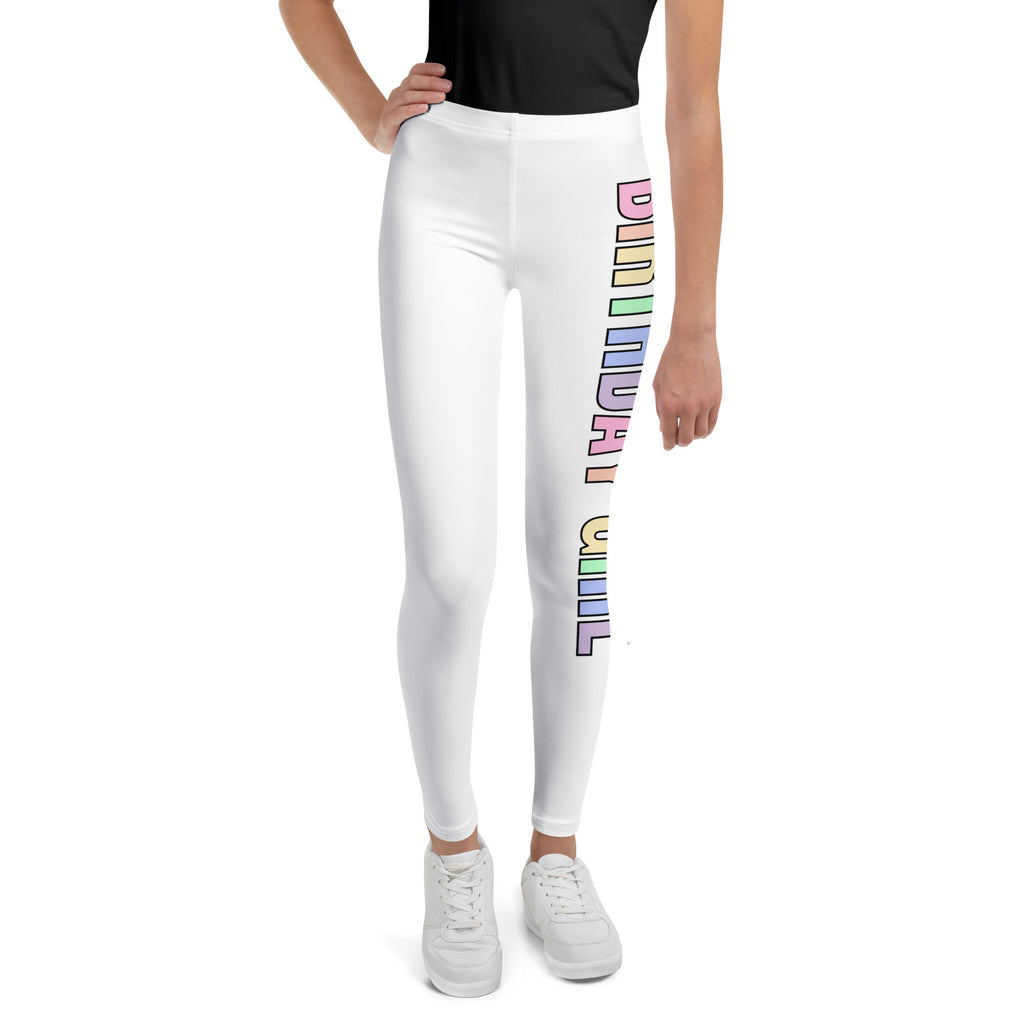 Birthday Girl Buttery Soft Leggings With Pastel Rainbow Font