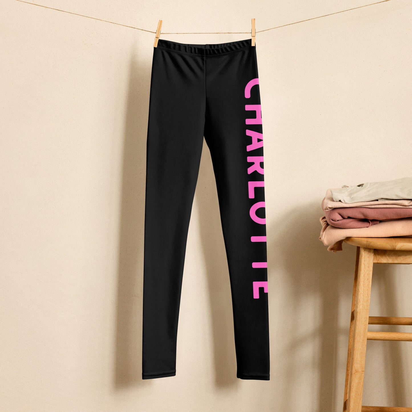 Girls Custom Color and Name Buttery Soft Leggings