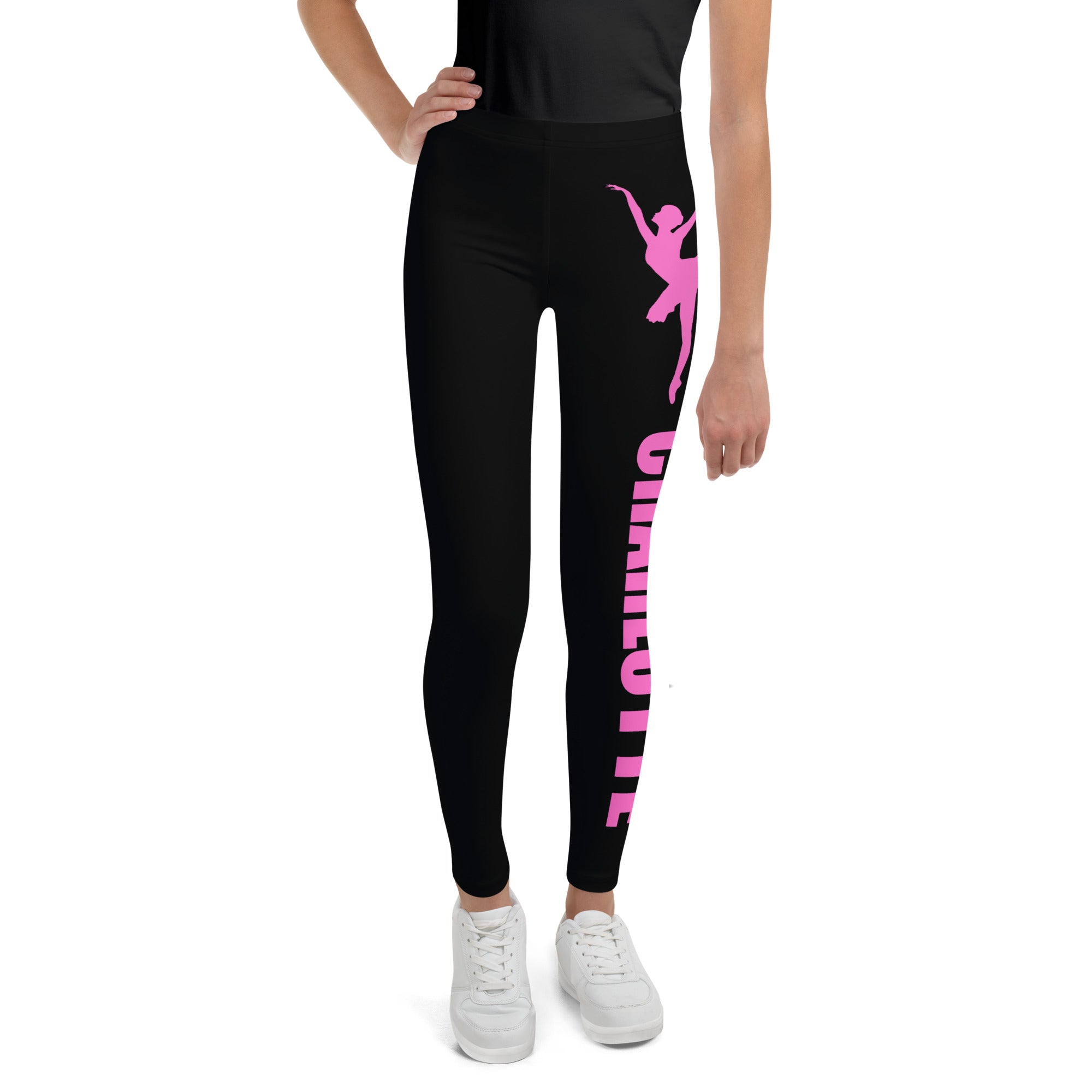 Girls Ballerina Custom Color and Name Buttery Soft Leggings